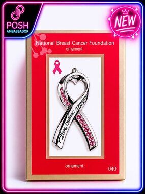 NWT National Breast Cancer Foundation Pink Christmas Ornament | New in Packaging